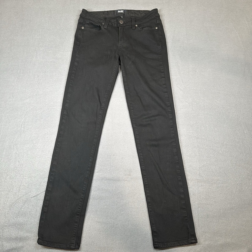 Paige Skyline Ankle Peg Women's Black Premium Jeans Sz. 25 W25/L28 Made In USA.
